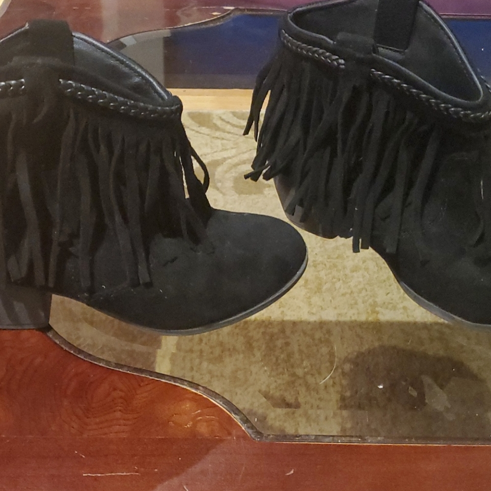 Black suede booties